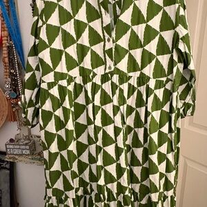 Maeve Olive and White Patterned Dress. Only worn once to a shower!